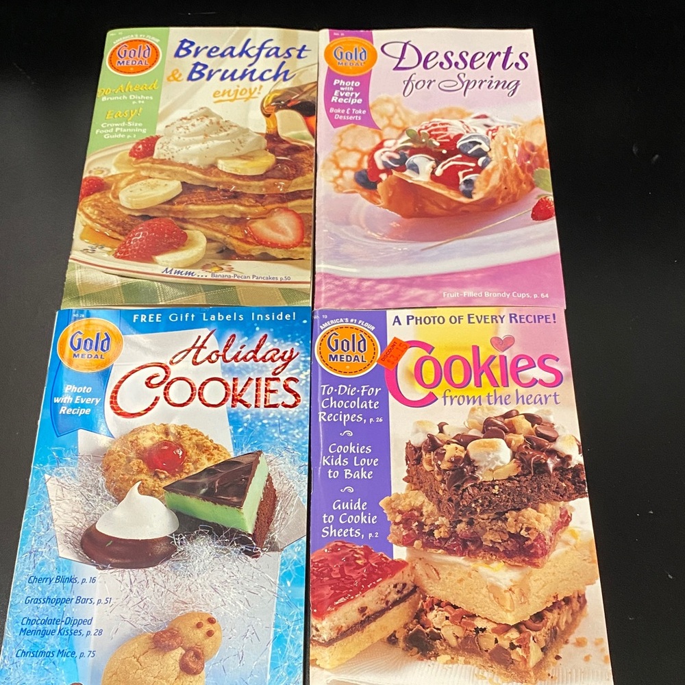 Gold Medal vintage 4 piece magazine recipe cookbook Set